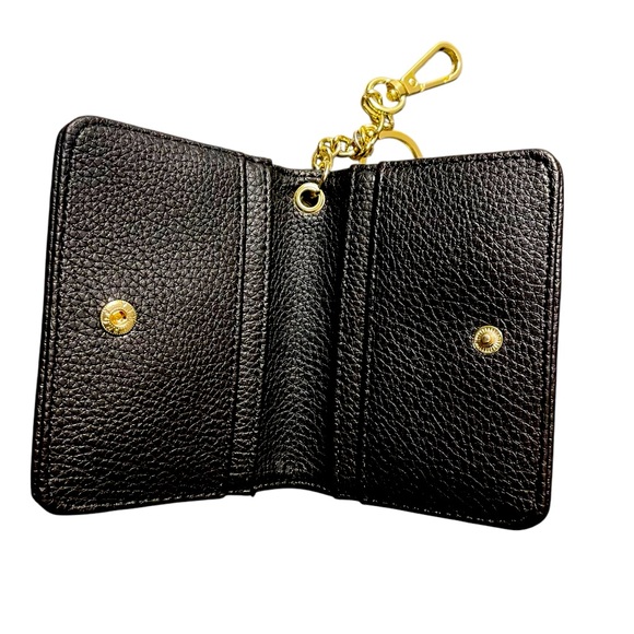 NWOT Steve Madden Solid Black Genuine Leather Wallet Keychain - Picture 3 of 3